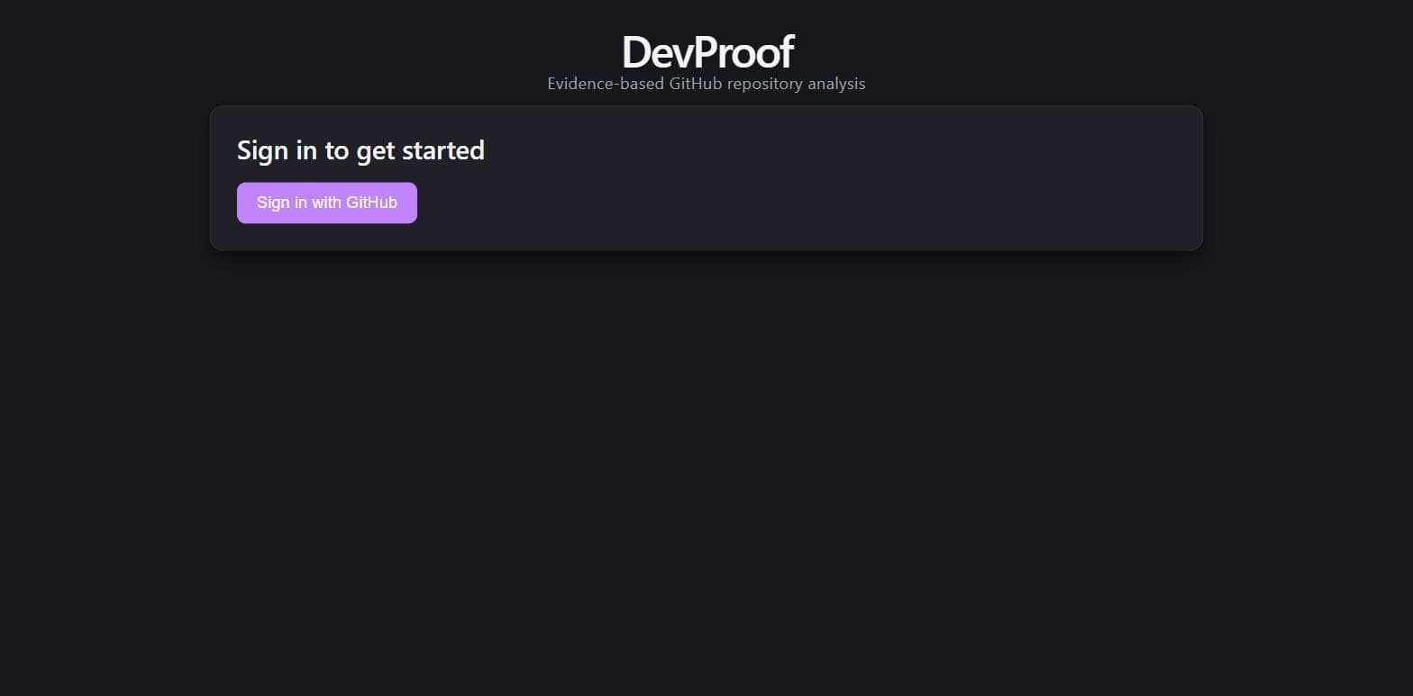 DevProof screenshot