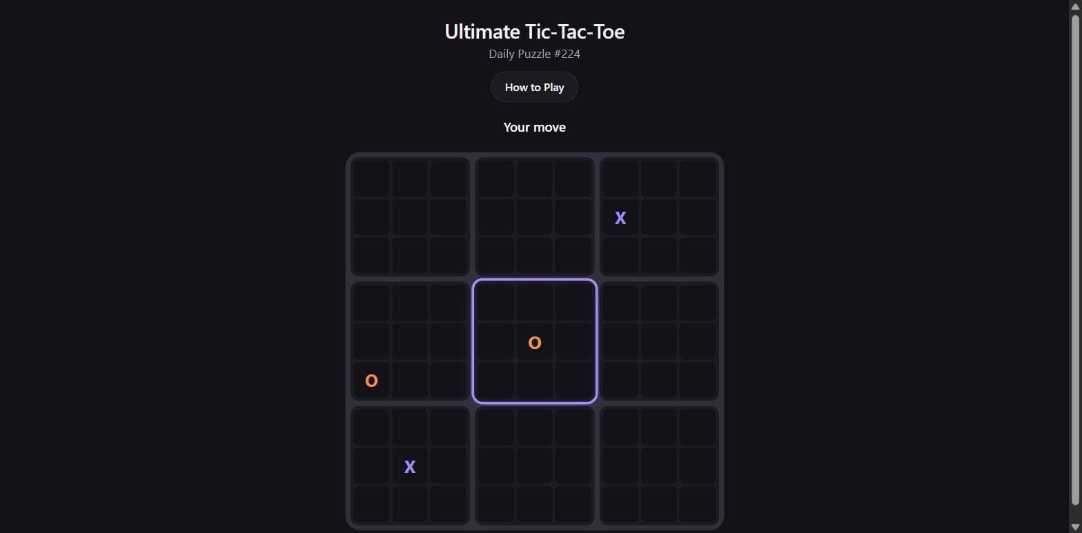Ultimate Tic-Tac-Toe — Daily Puzzle screenshot